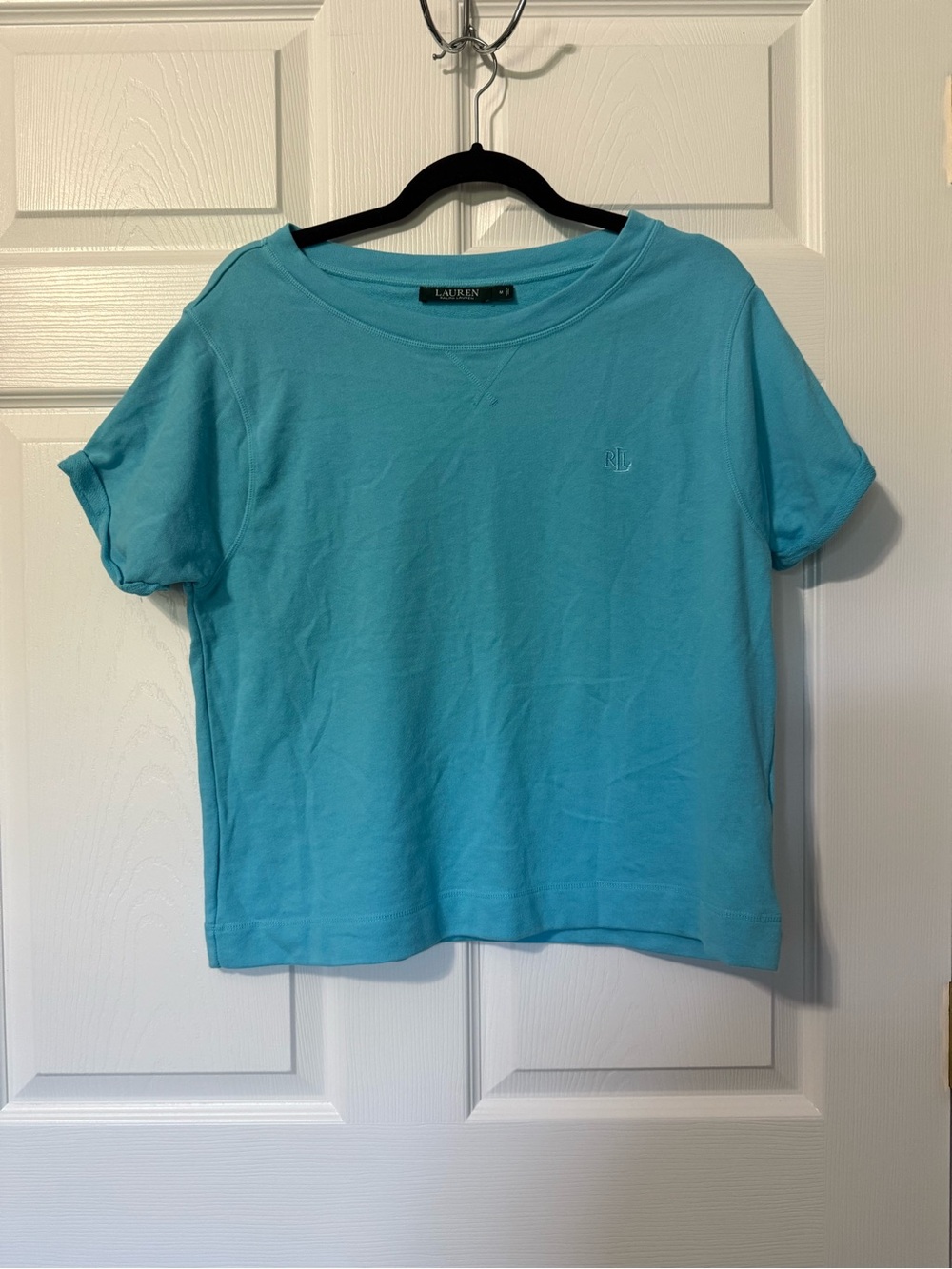 LAUREN Ralph Lauren Cotton Blend Women’s Short Sleeve Sweatshirt- M - Picture 2 of 6